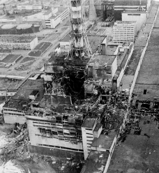 The Chernobyl Nuclear Power Station following the meltdown